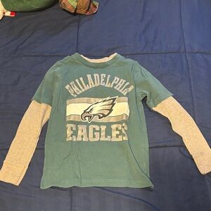 NFL Philadelphia Eagles Kids Green and Gray Long Sleeve Tee